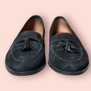 Vintage Etienne Aigner Suede‎ Tassel Loafers Womens 6M Black Slip-On Shoes